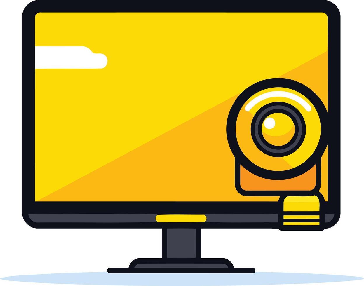 Computer Monitor with a Webcam vector