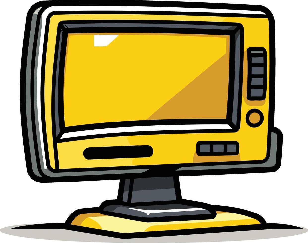 Yellow Cartoon Monitor with Simple Design vector