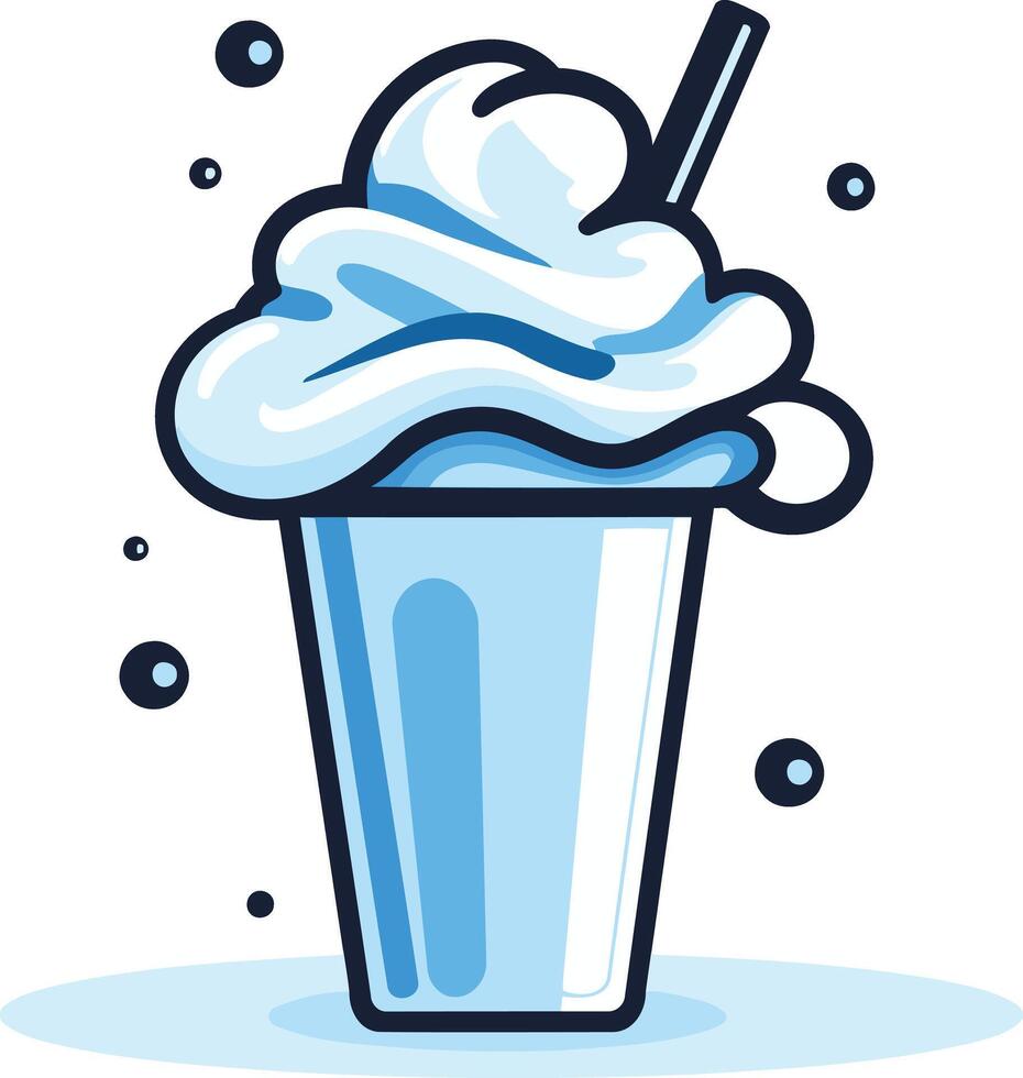 Cartoon Illustration of a Creamy Milkshake vector