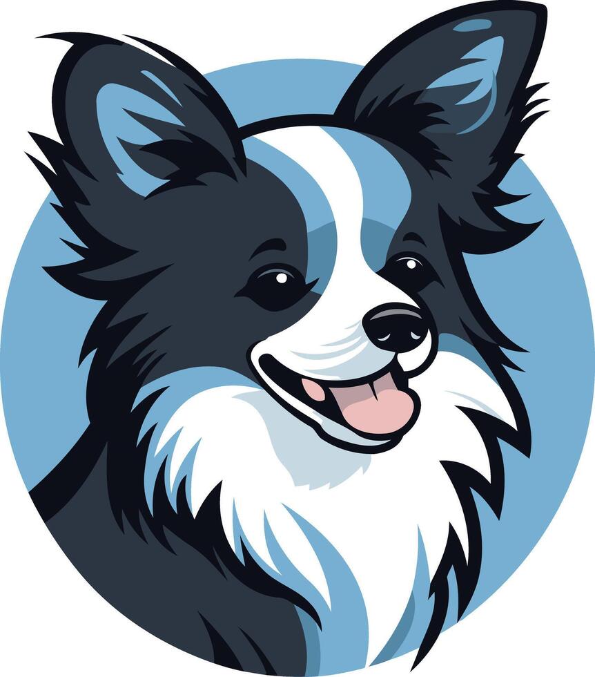 Smiling Black and White Dog vector