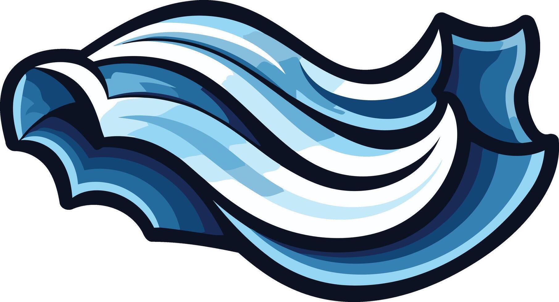 Stylized Cartoon Blue Wave vector