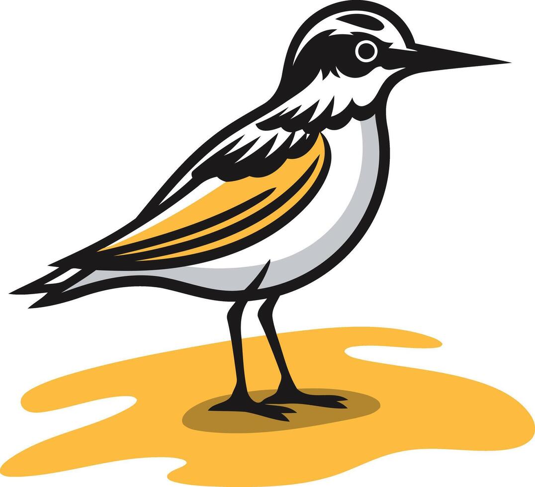 Illustration of a Sandpiper on the Beach vector