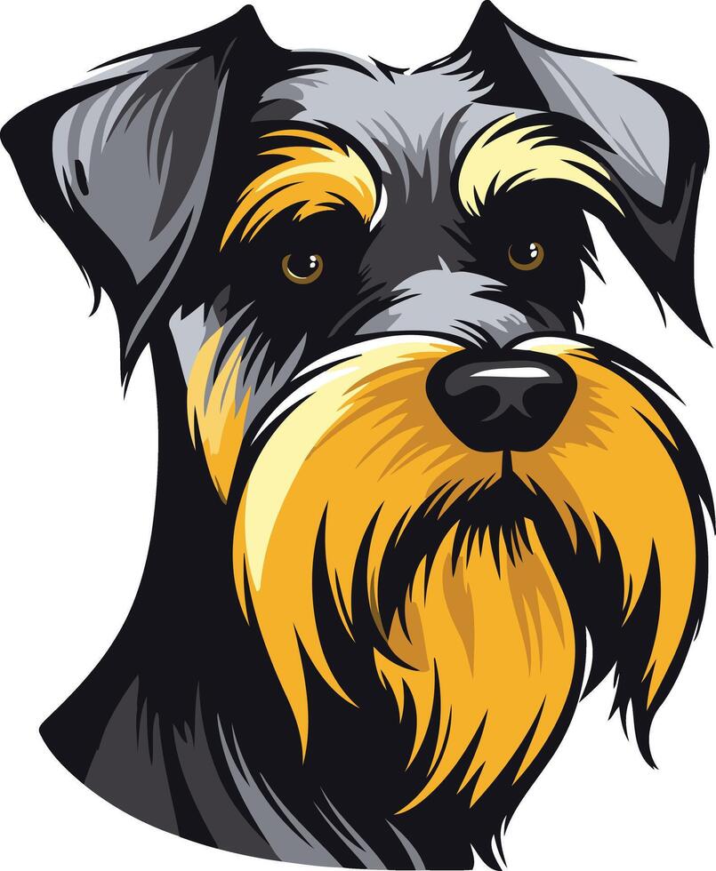 Portrait of a Miniature Schnauzer vector
