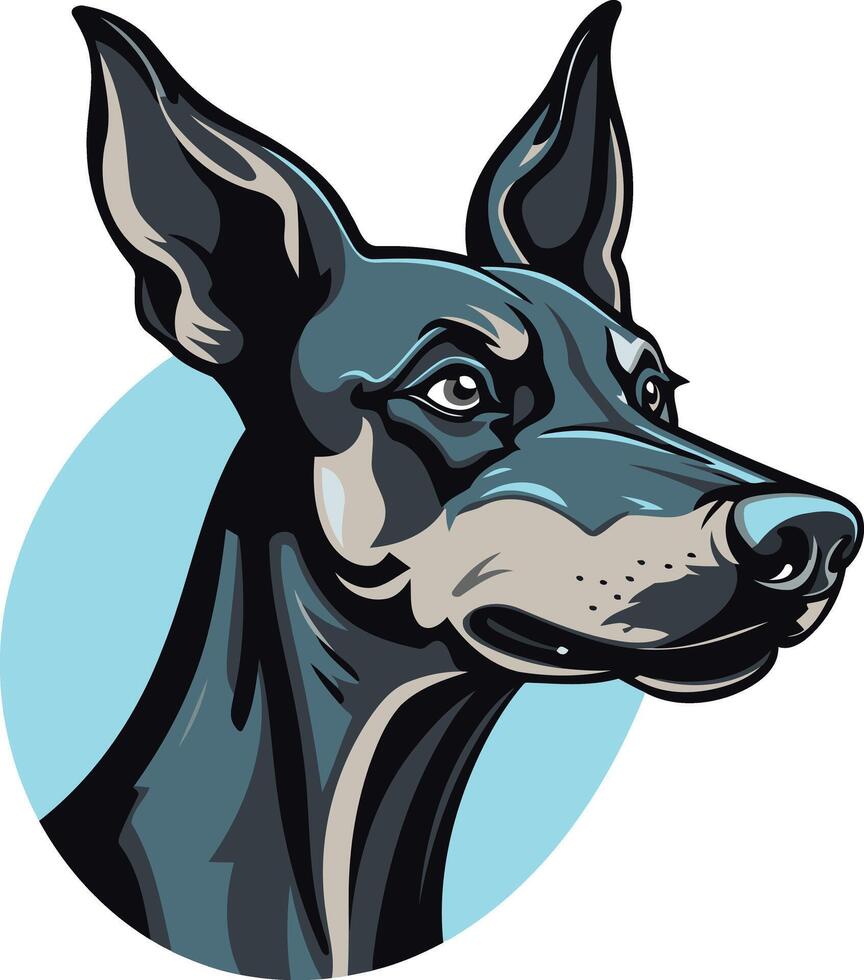 Doberman Pinscher Portrait vector