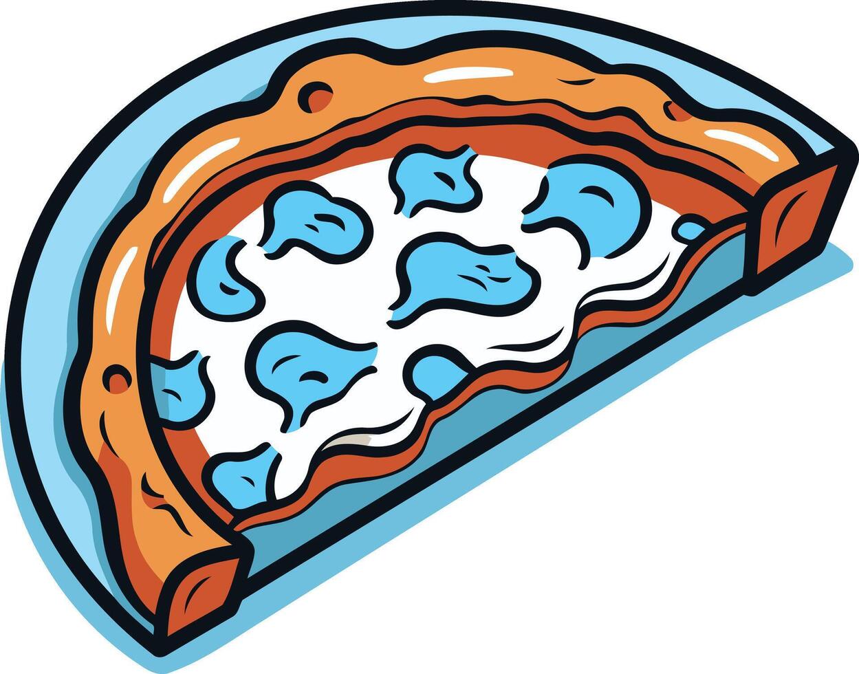 Cartoon Illustration of a Pizza Slice vector