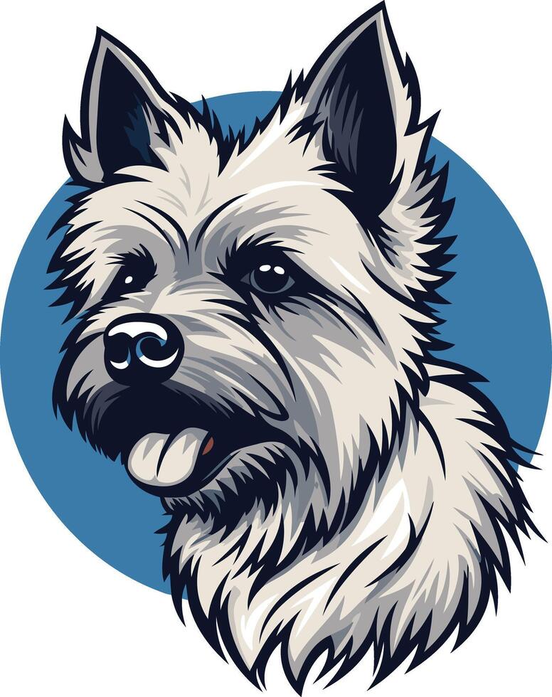 Cairn Terrier with a Curious Expression vector