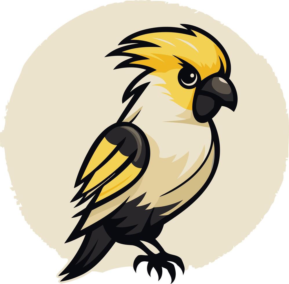 A Yellow Crested Parrot Bird vector