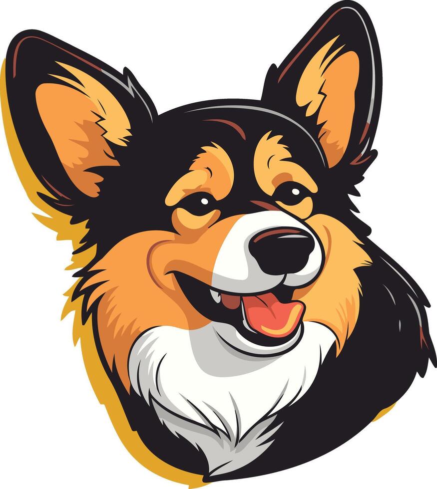 Smiling Cartoon Corgi vector