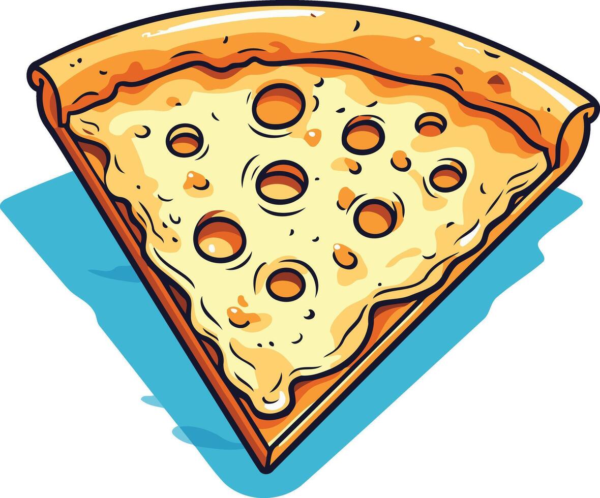 A Single Slice of Melted Cheese Pizza vector