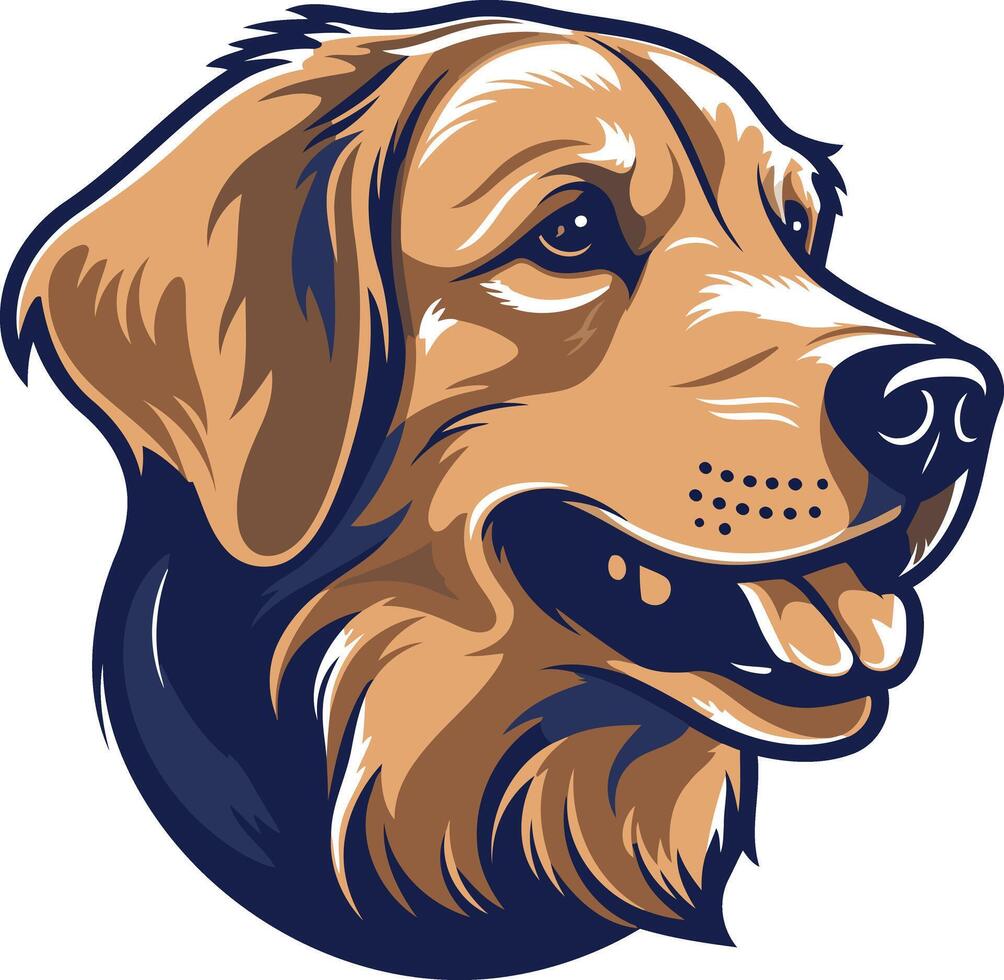 Golden Retriever Head Illustration vector