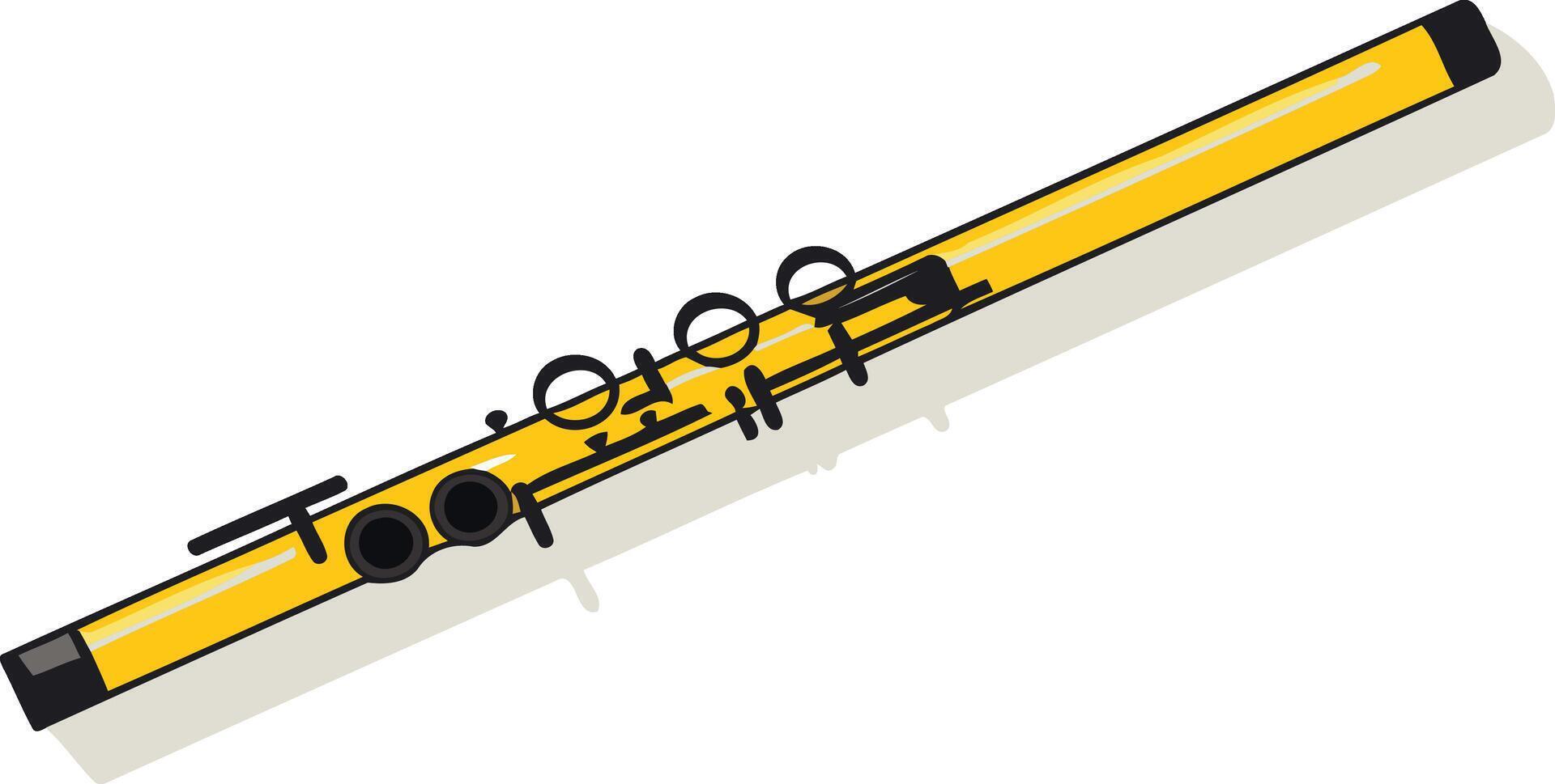 Yellow Flute with Black Keys vector
