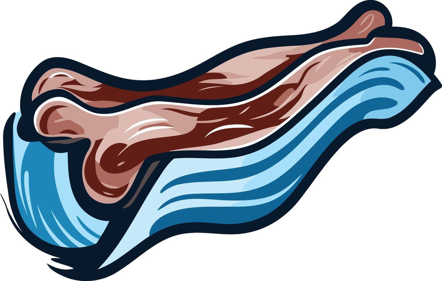 Cartoon Illustration of a Bacon Strip vector