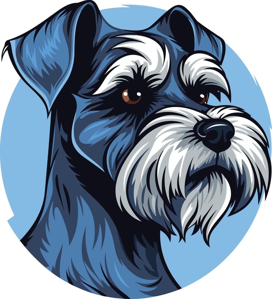 Portrait of a Miniature Schnauzer vector