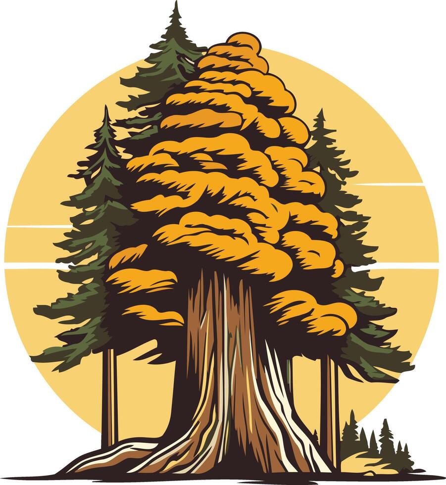 Majestic Redwood Tree Illustration vector