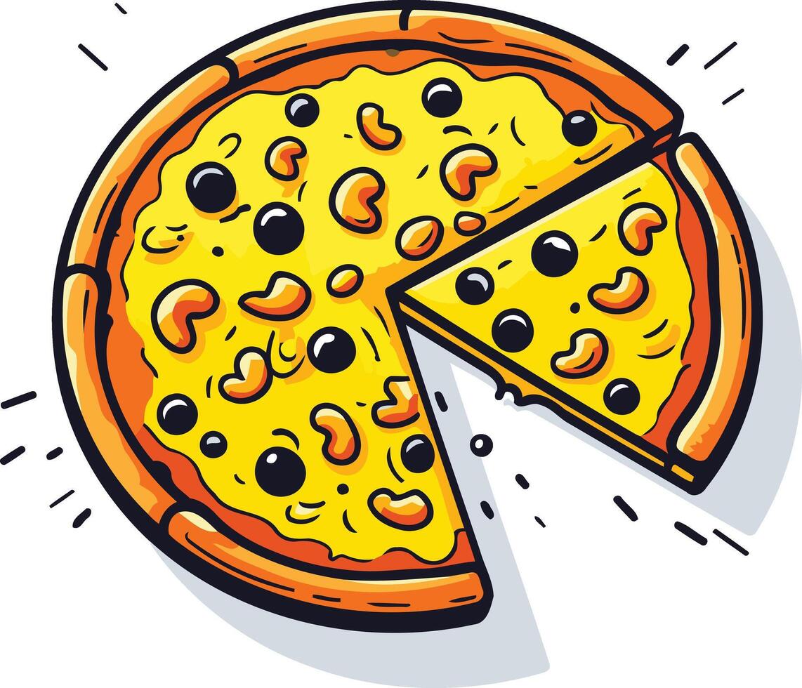 Delicious Pizza with Toppings vector