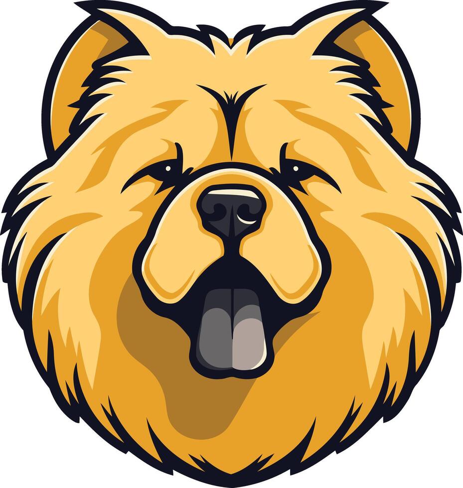 Smiling Chow Chow Dog Cartoon vector