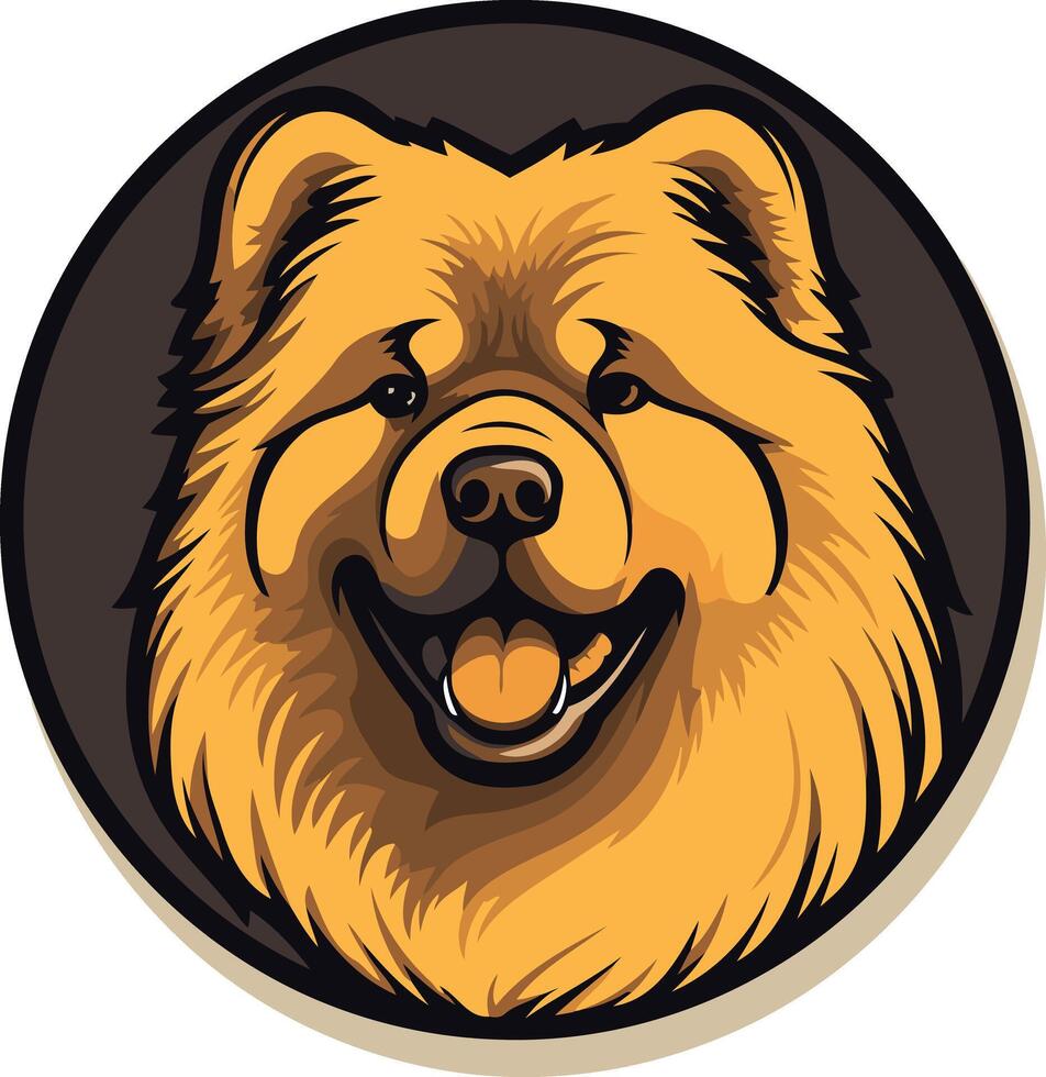 Smiling Chow Chow Dog Portrait vector