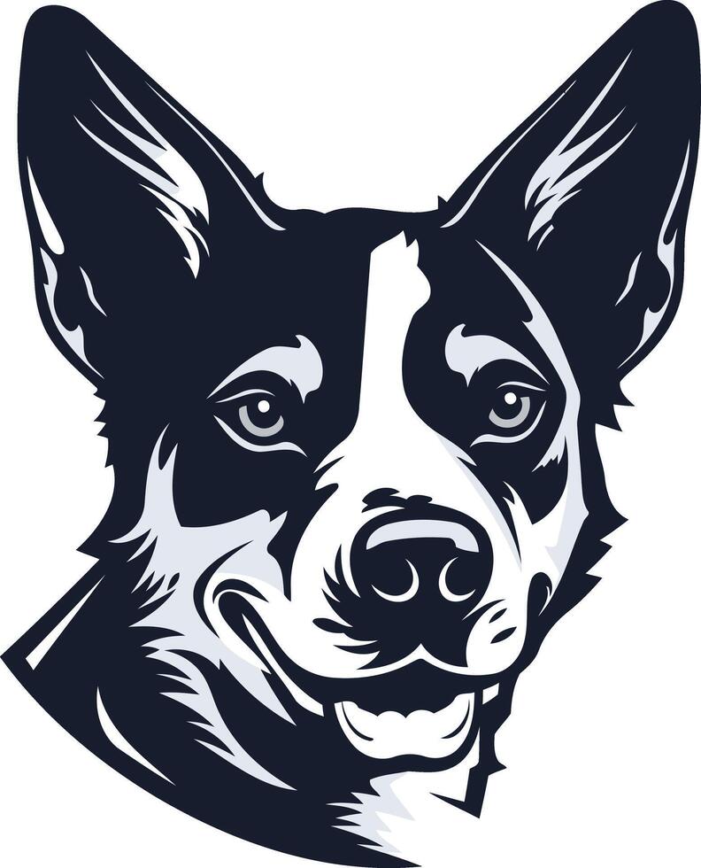 Portrait of a Smiling Australian Shepherd vector