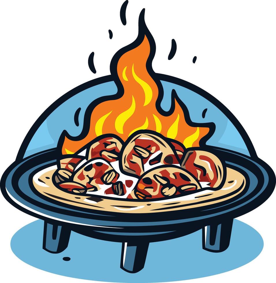 Pizza in a Flying Saucer Oven vector