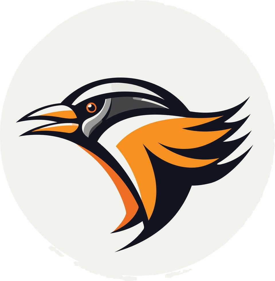 Stylized Bird Mascot Logo Design vector