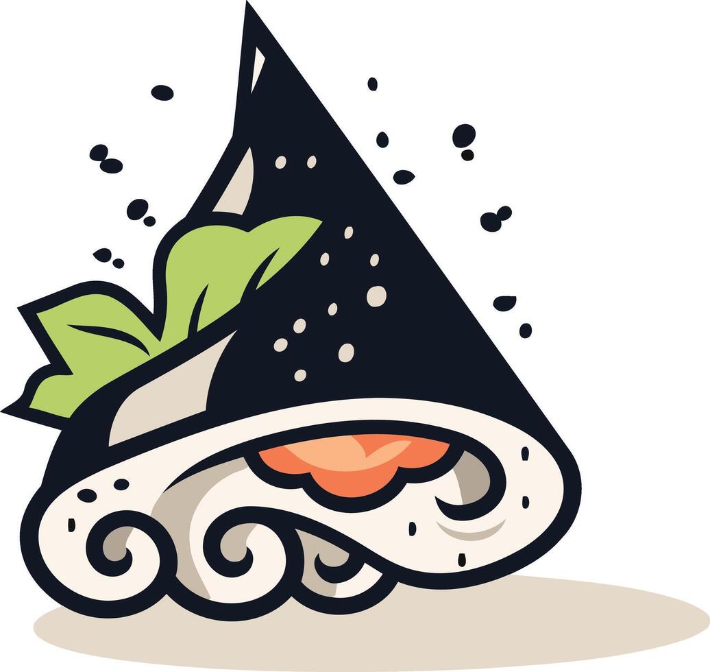 Hand-drawn Illustration of a Sushi Roll vector