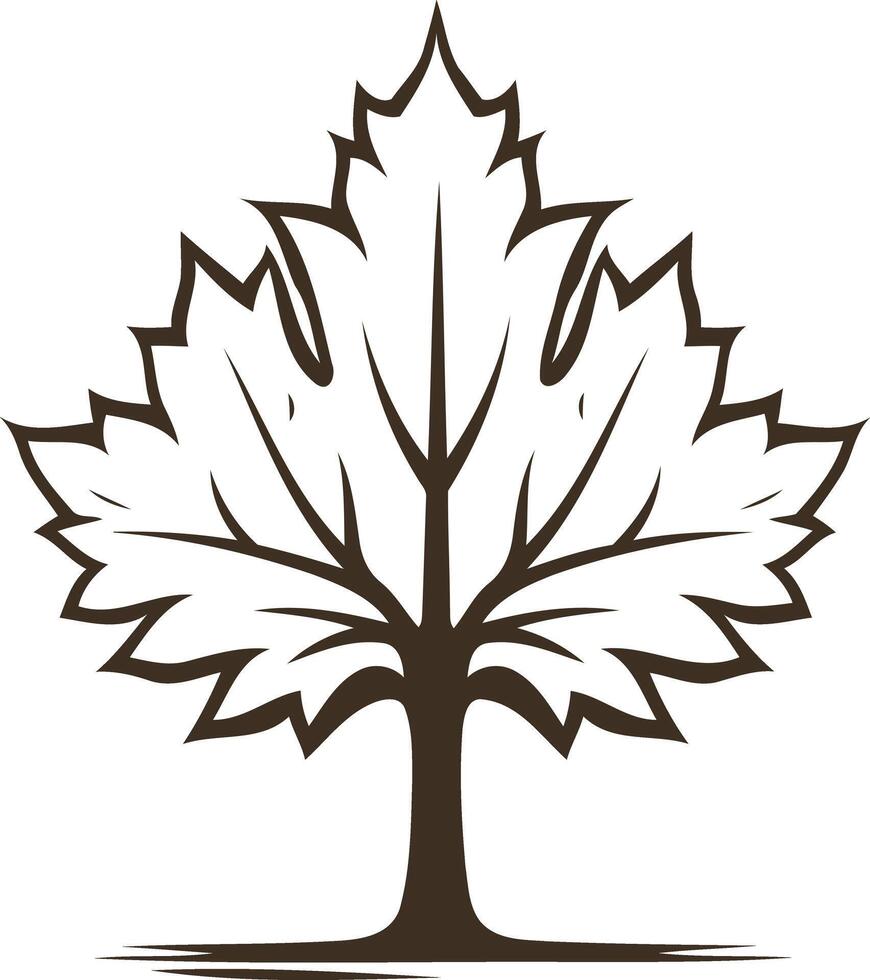 Stylized Maple Tree Illustration vector