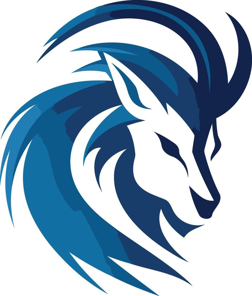 Abstract Blue and White Animal Logo vector