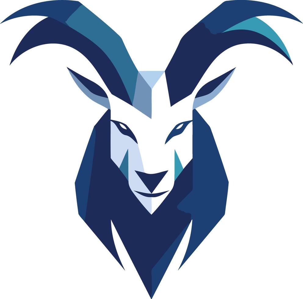 Abstract Geometric Mountain Goat Illustration vector