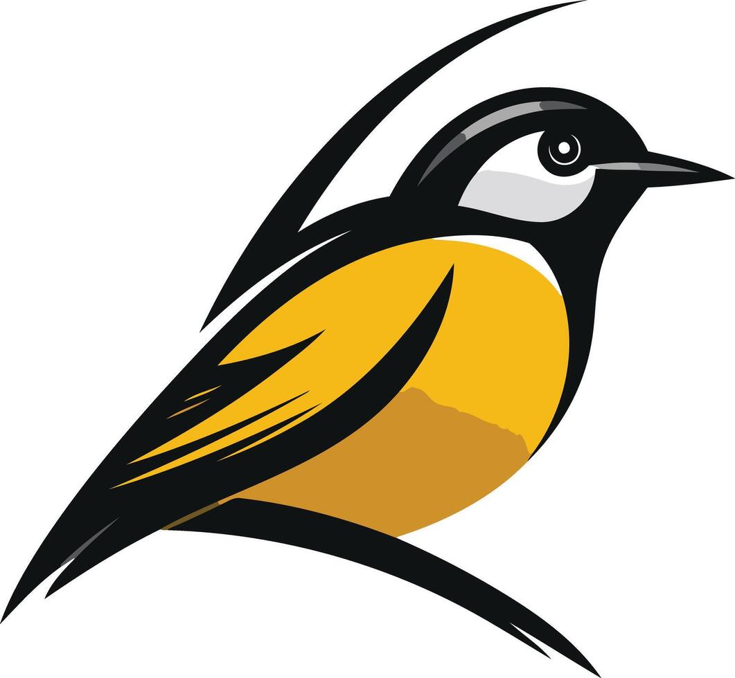 Black and Yellow Bird Illustration vector