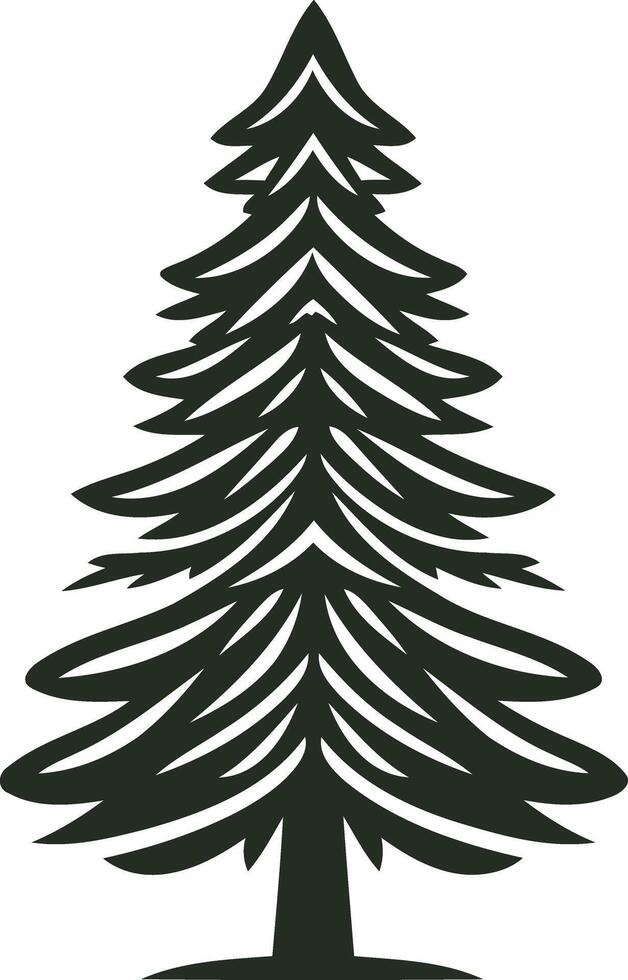 Silhouette of a Pine Tree vector
