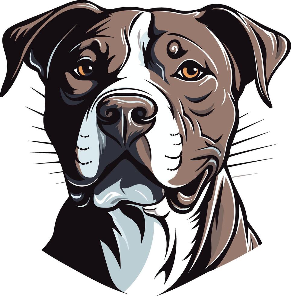 Close-Up Portrait of a Pitbull vector