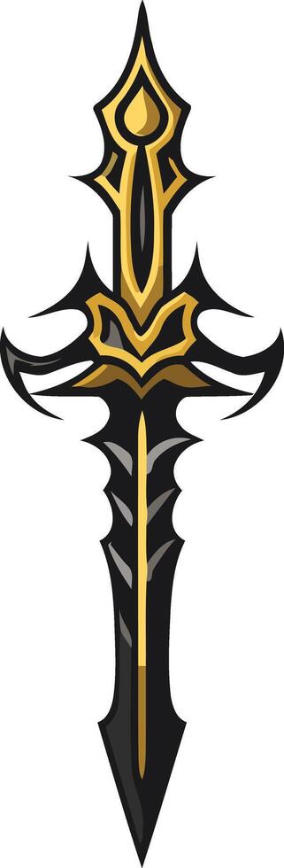 Stylized Dagger with Tribal Design vector