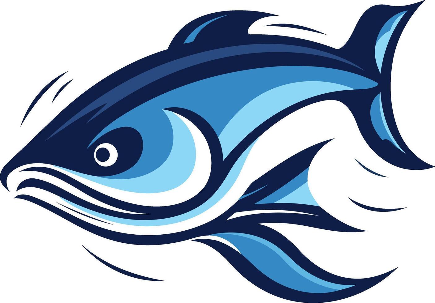 Blue Fish Mascot Design vector