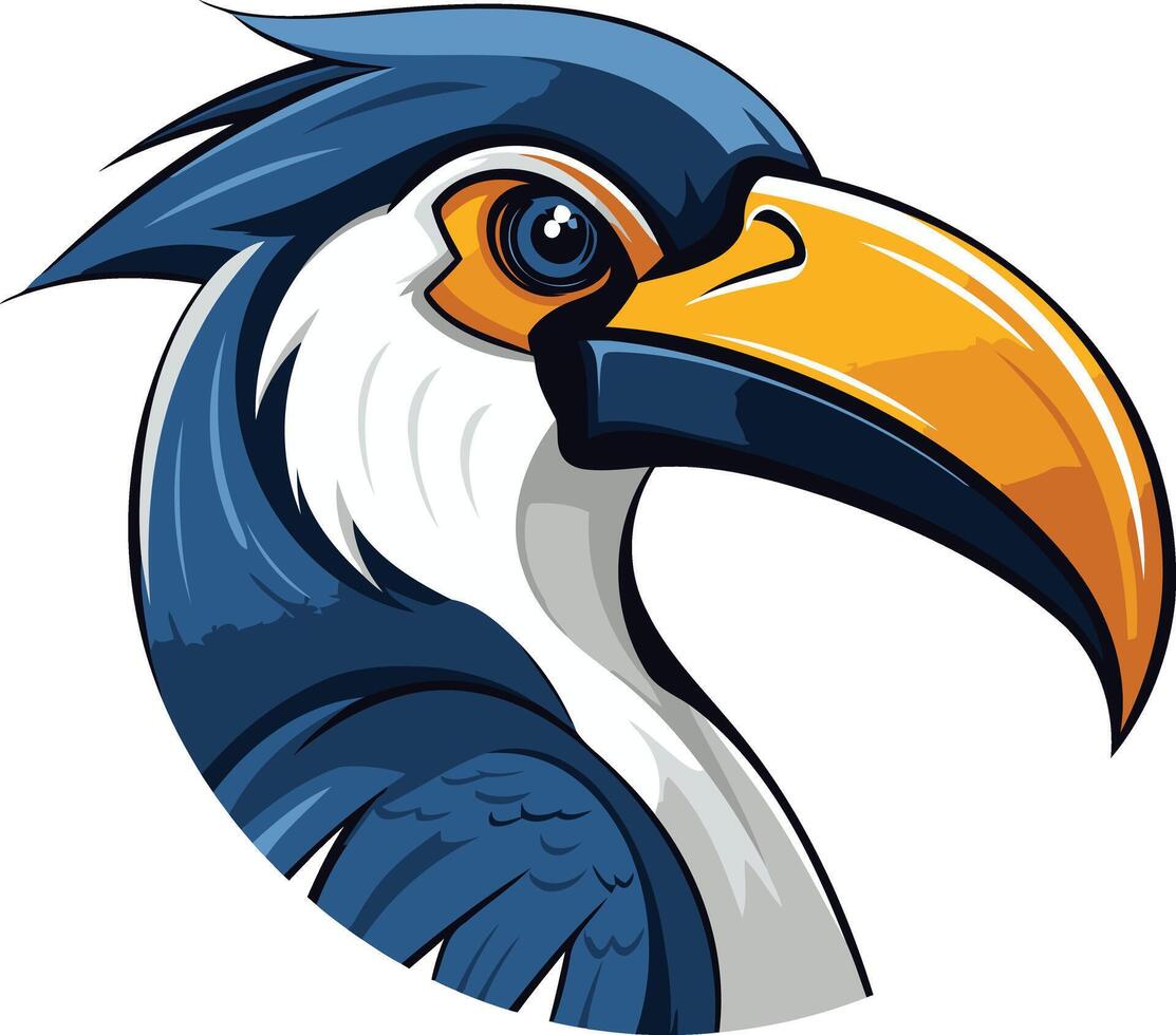 Blue and Yellow Toucan Illustration vector