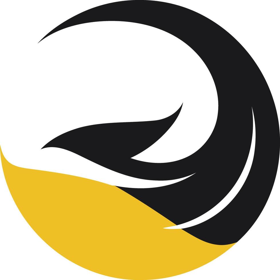 Abstract Black and Yellow Wave Logo Design vector
