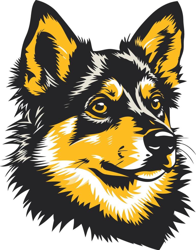 Portrait of a Friendly Dog vector