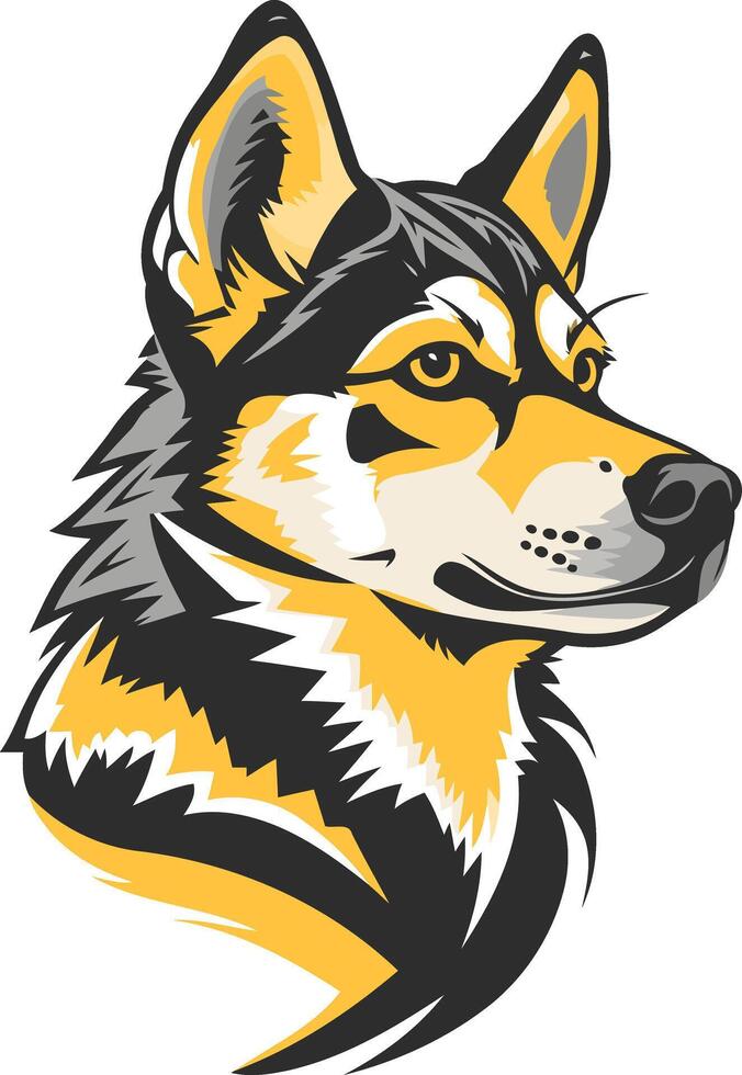 Wolf Mascot with Yellow and Black Fur vector
