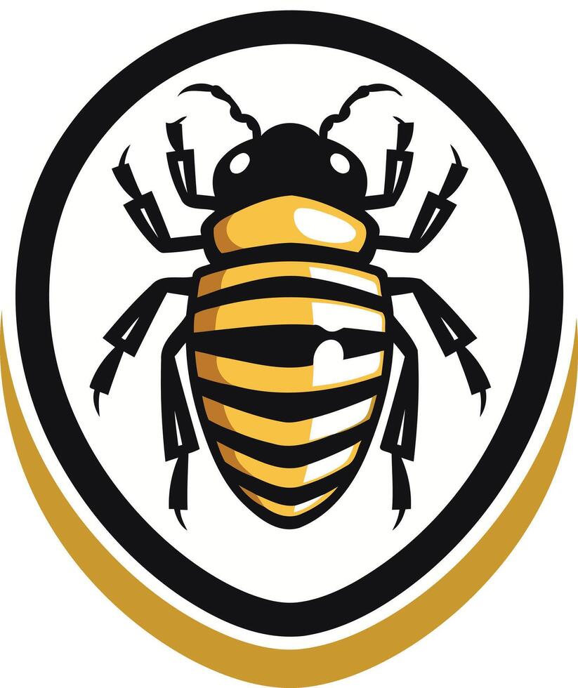 Bee Mascot in a Circle vector