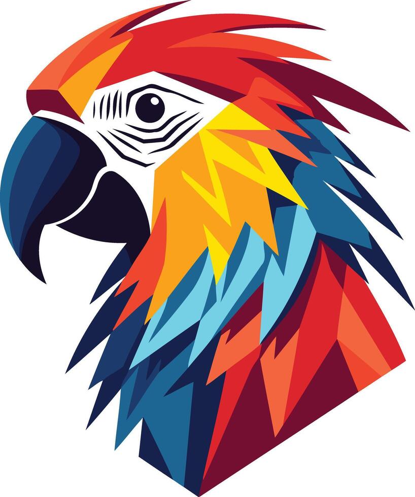 Colorful Abstract Parrot Illustration vector