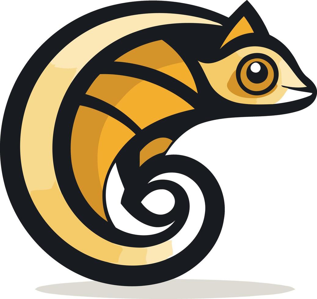 Abstract Illustration of a Chameleon in Yellow and Black vector