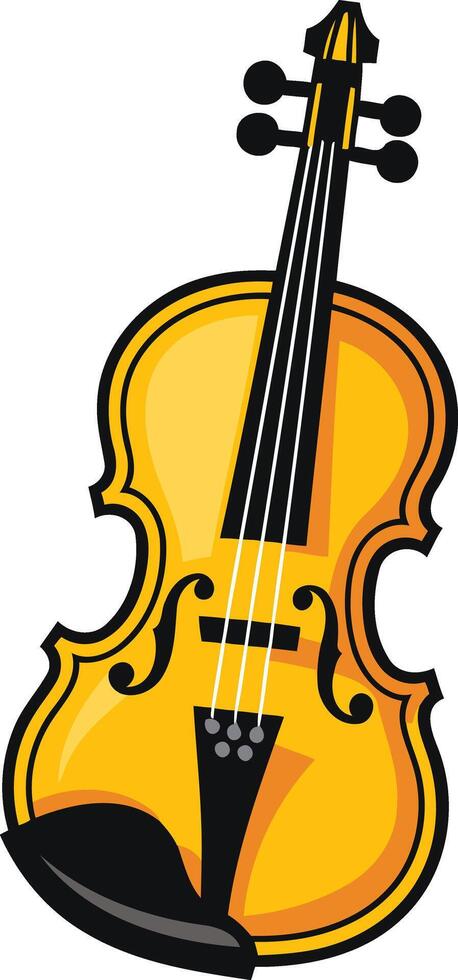 Illustration of a Yellow Violin vector