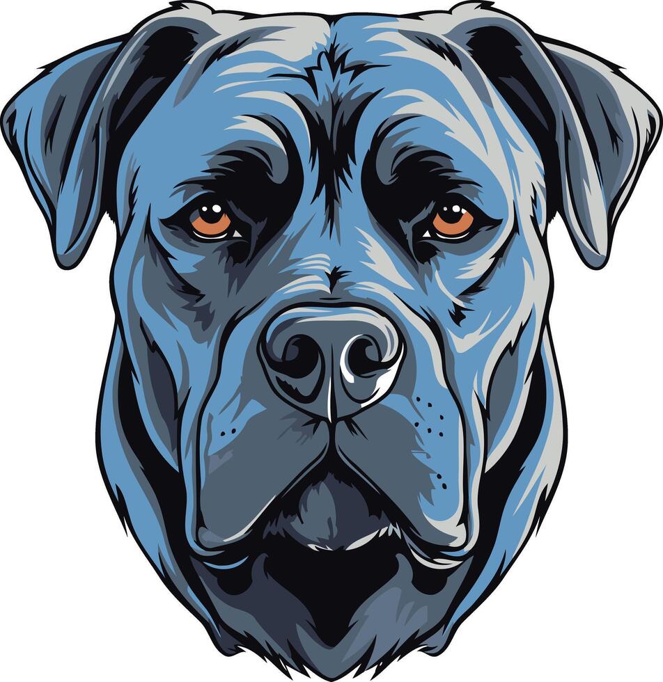 Close-up Portrait of a Black Dog vector