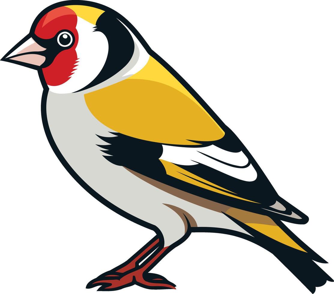 A Colorful Illustration of a Goldfinch Bird vector