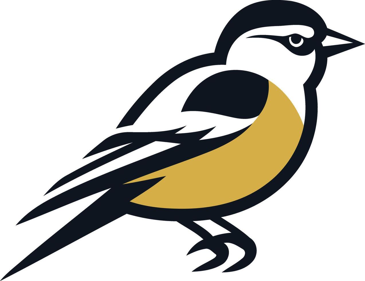 Stylized Bird Illustration with Yellow and Black vector
