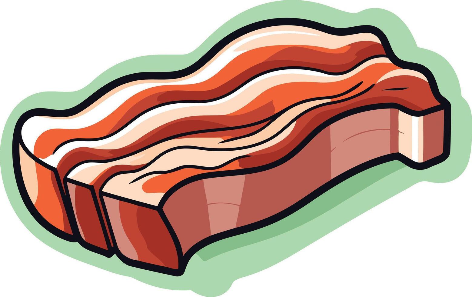 Cartoon Illustration of a Strip of Bacon vector