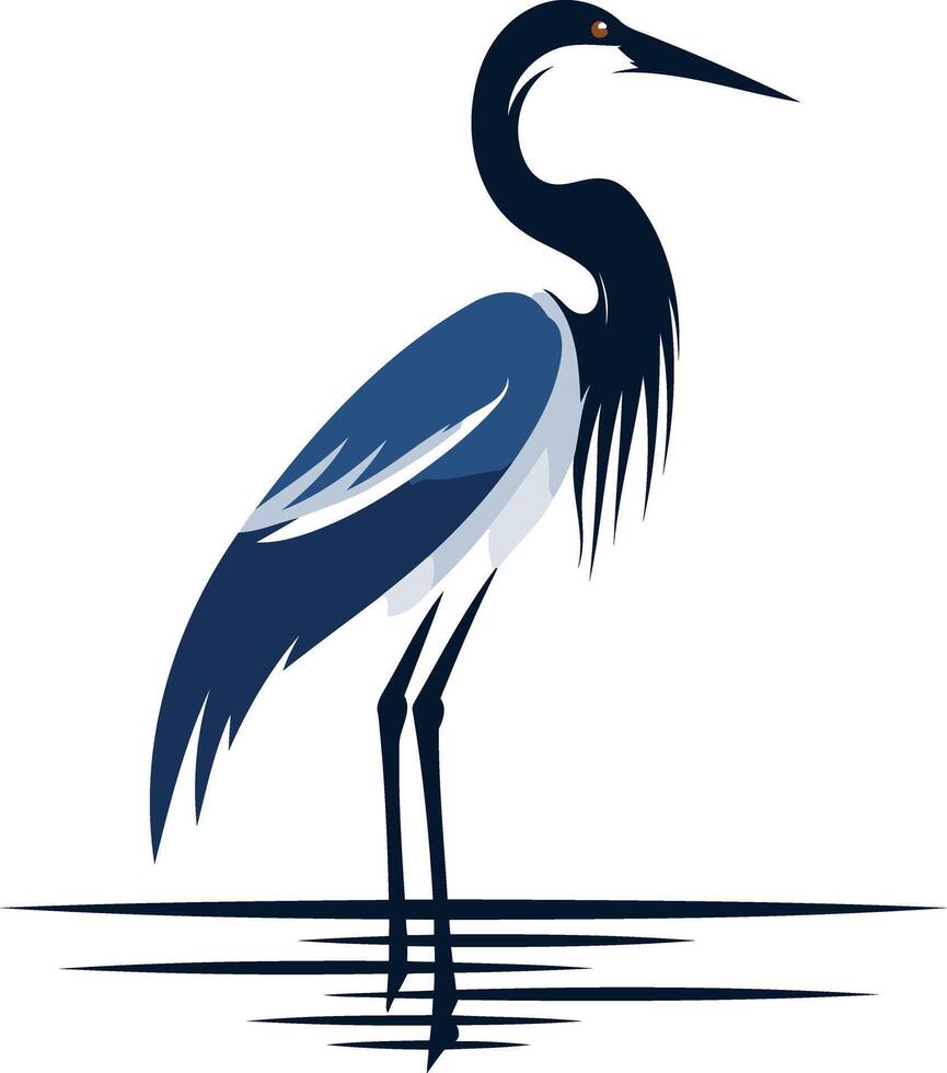 Blue Heron in Water vector