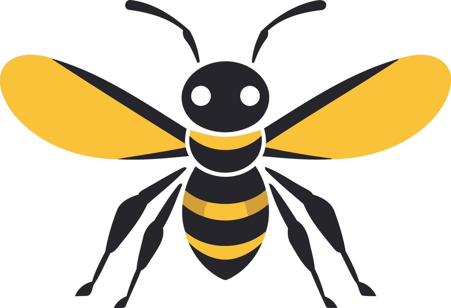 Simple Illustration of a Bee with Wings Spread vector
