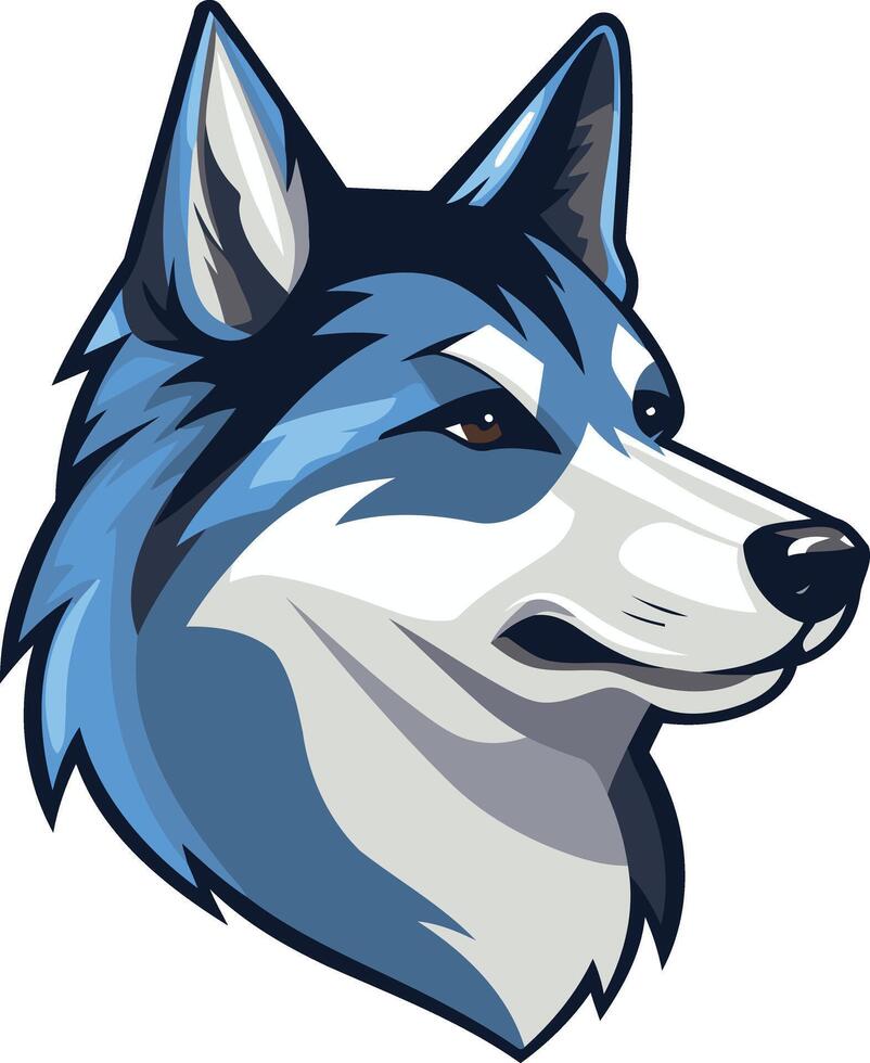 Blue and White Husky Logo vector