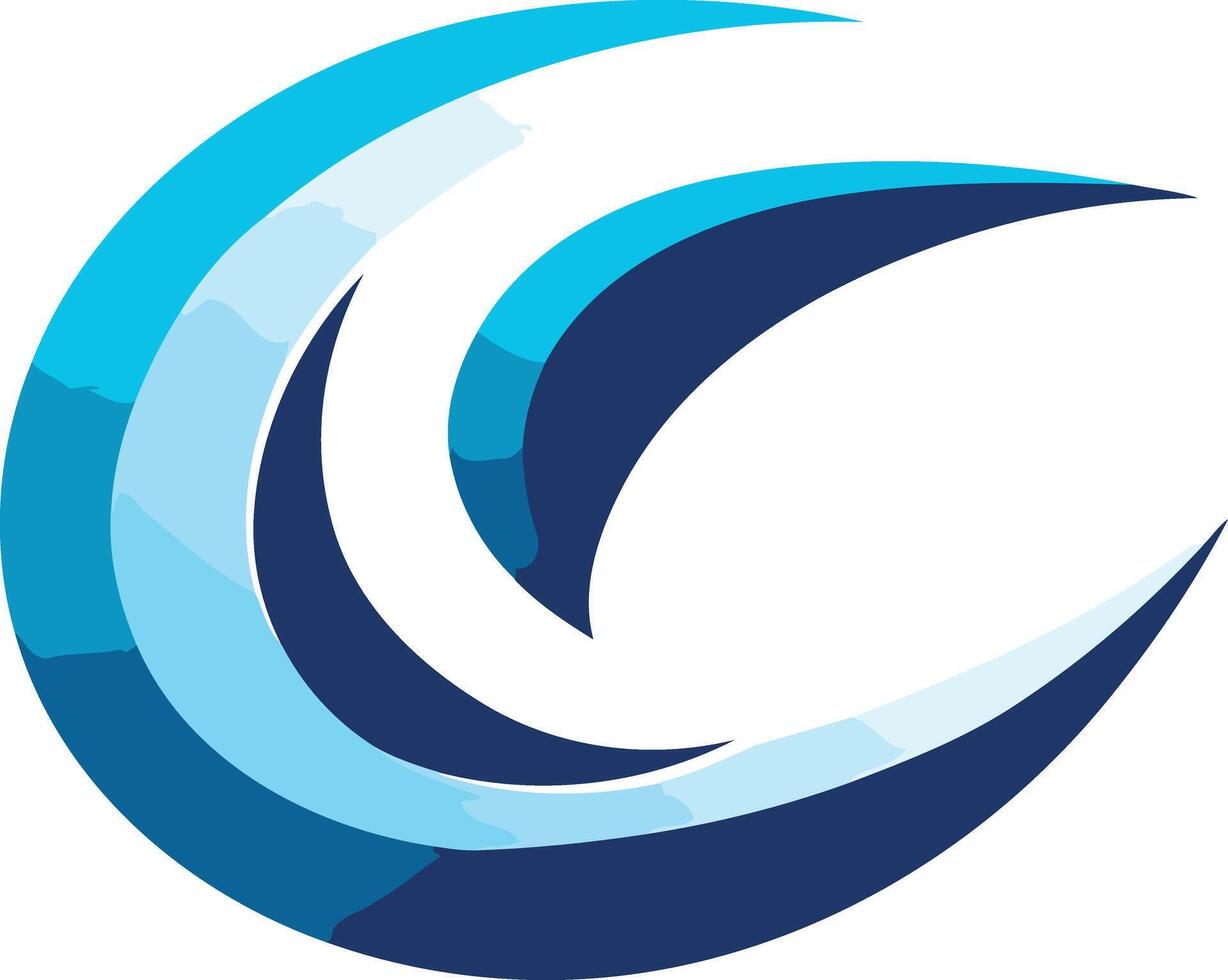 Abstract Blue and White Swirl Logo vector