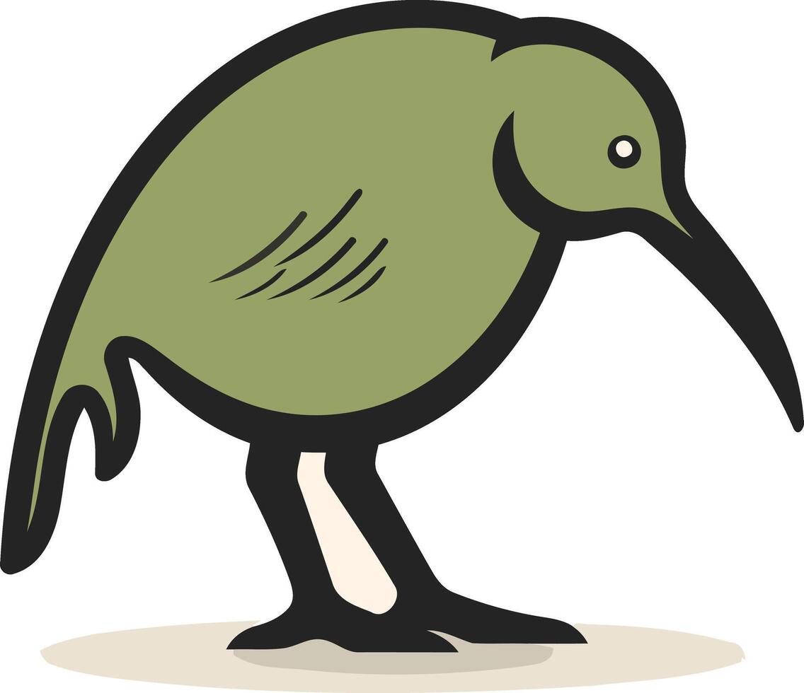 Cartoon Illustration of a Kiwi Bird vector